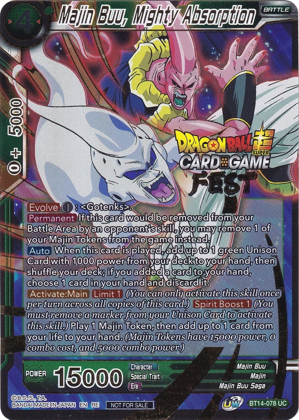 Image for Majin Buu, Mighty Absorption (Card Game Fest 2022) (BT14-078) (TPR) - Dragon Ball Super: Masters