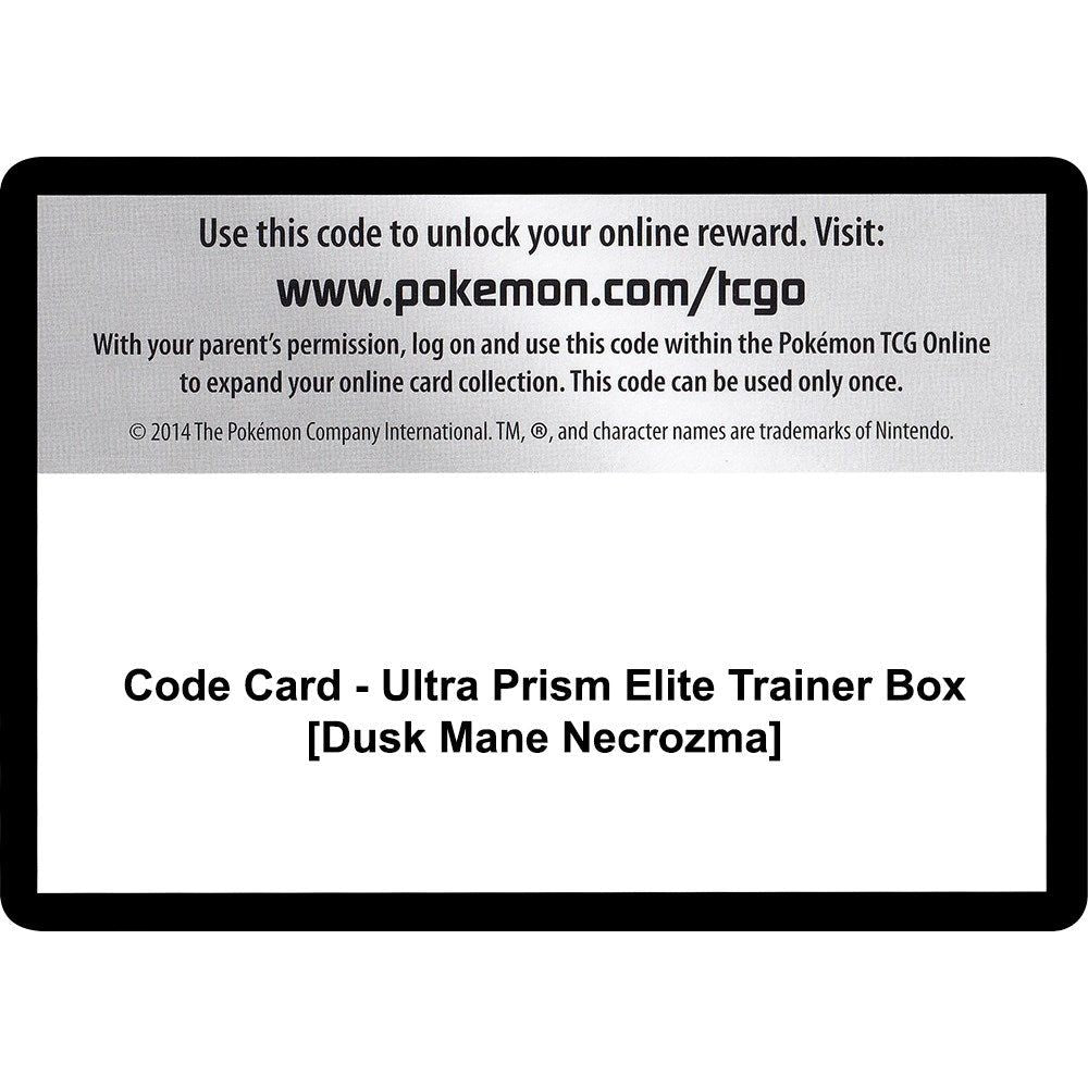 Image for Code Card - Ultra Prism Elite Trainer Box [Dusk Mane Necrozma] (SM05) - Pokemon
