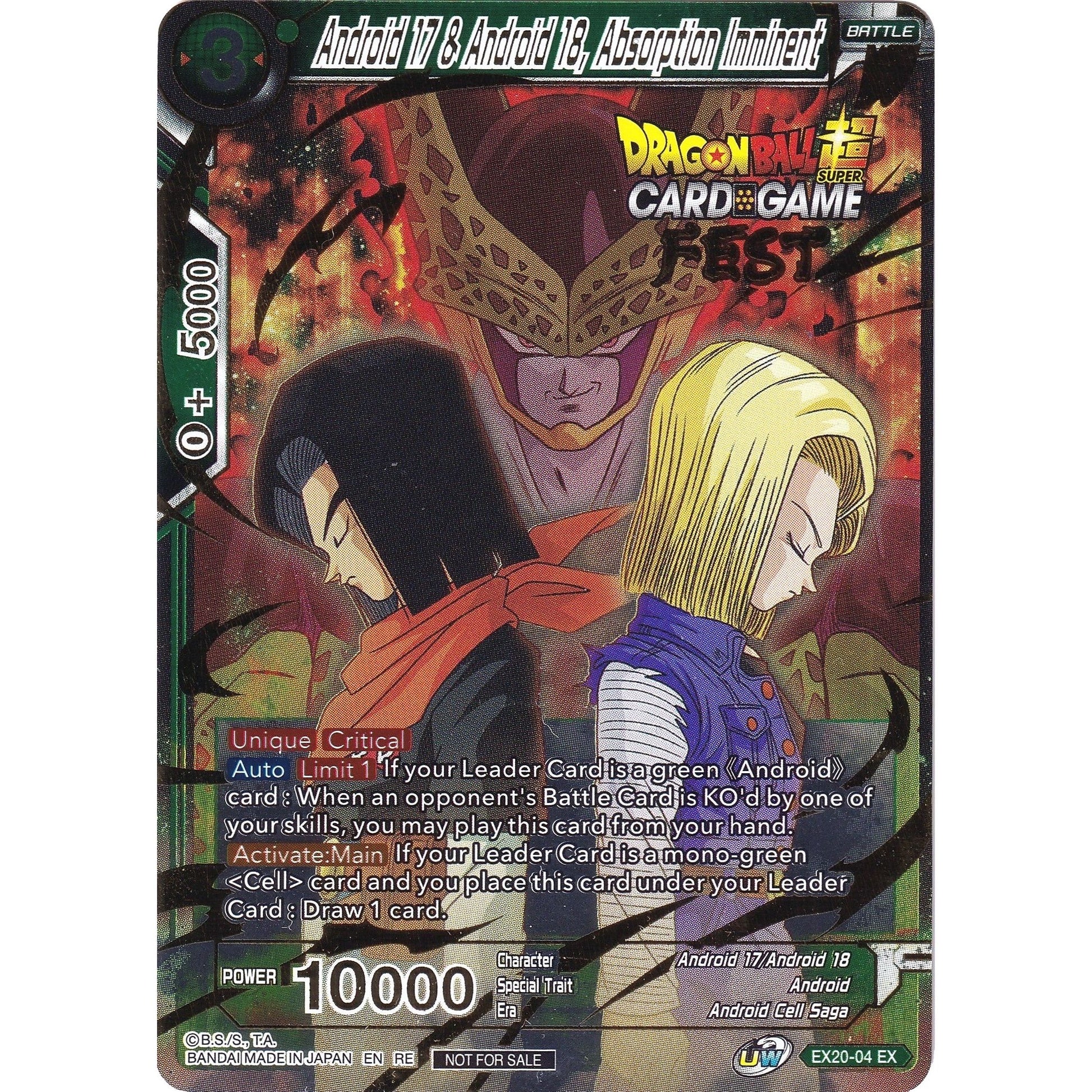 Image for Android 17 & Android 18, Absorption Imminent (Card Game Fest 2022) (EX20-04) (TPR) - Dragon Ball Super: Masters