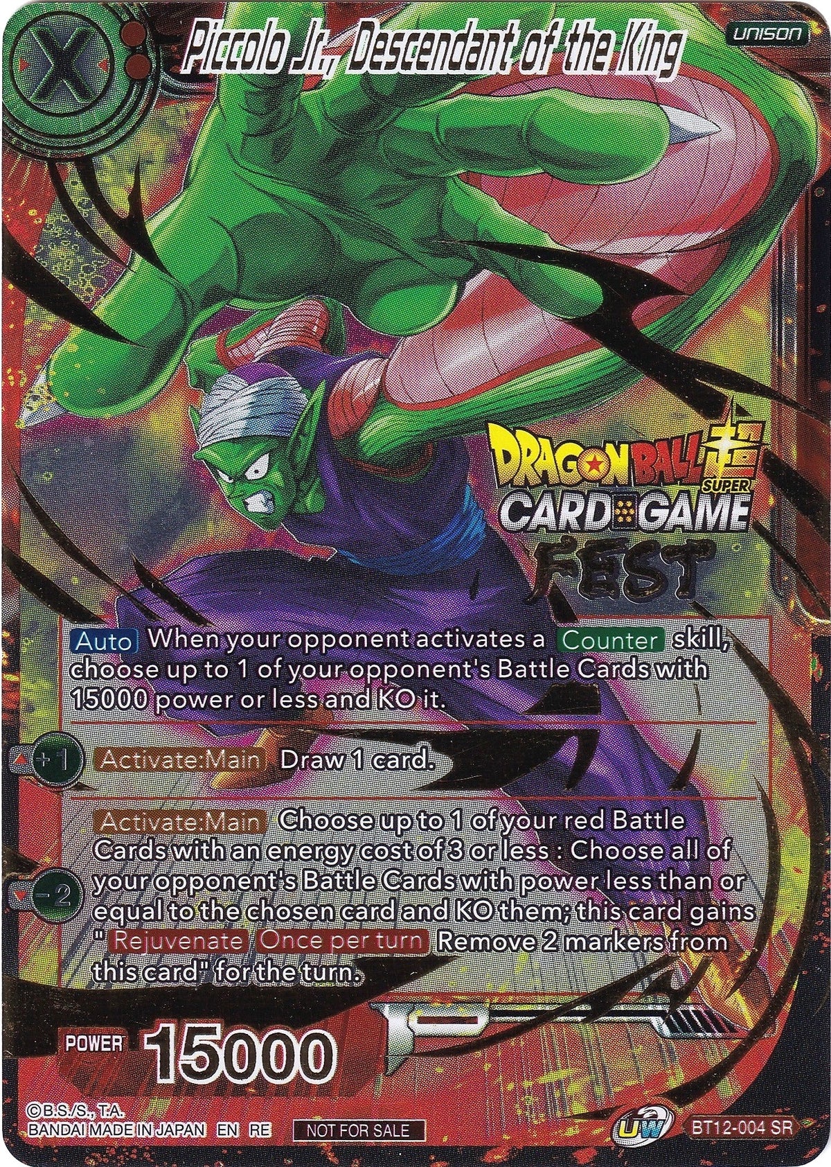 Image for Piccolo Jr., Descendant of the King (Card Game Fest 2022) (BT12-004) (TPR) - Dragon Ball Super: Masters