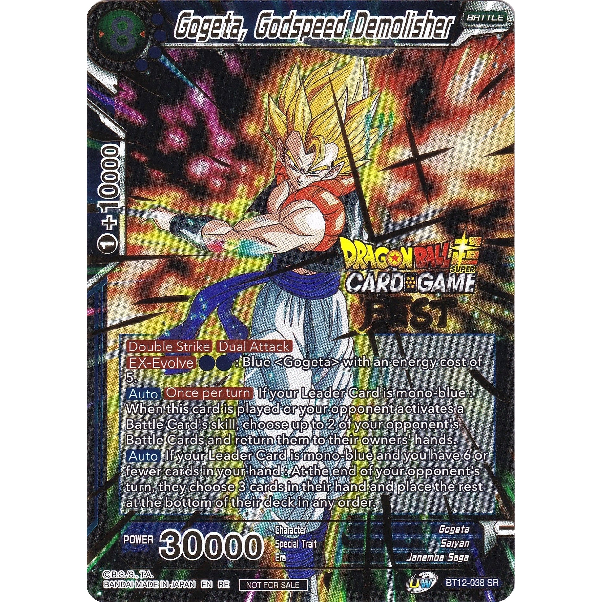 Image for Gogeta, Godspeed Demolisher (Card Game Fest 2022) (BT12-038) (TPR) - Dragon Ball Super: Masters