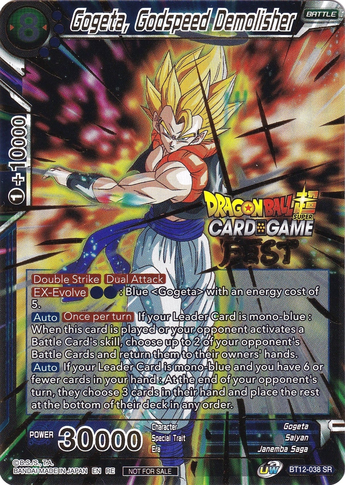 Image for Gogeta, Godspeed Demolisher (Card Game Fest 2022) (BT12-038) (TPR) - Dragon Ball Super: Masters