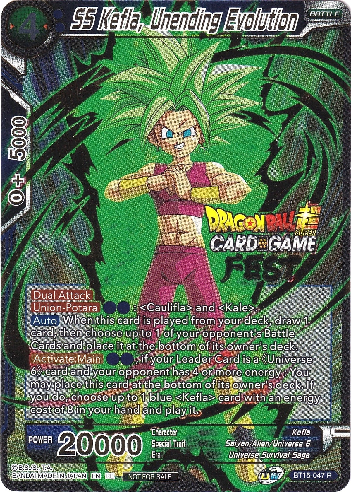 Image for SS Kefla, Unending Evolution (Card Game Fest 2022) (BT15-047) (TPR) - Dragon Ball Super: Masters