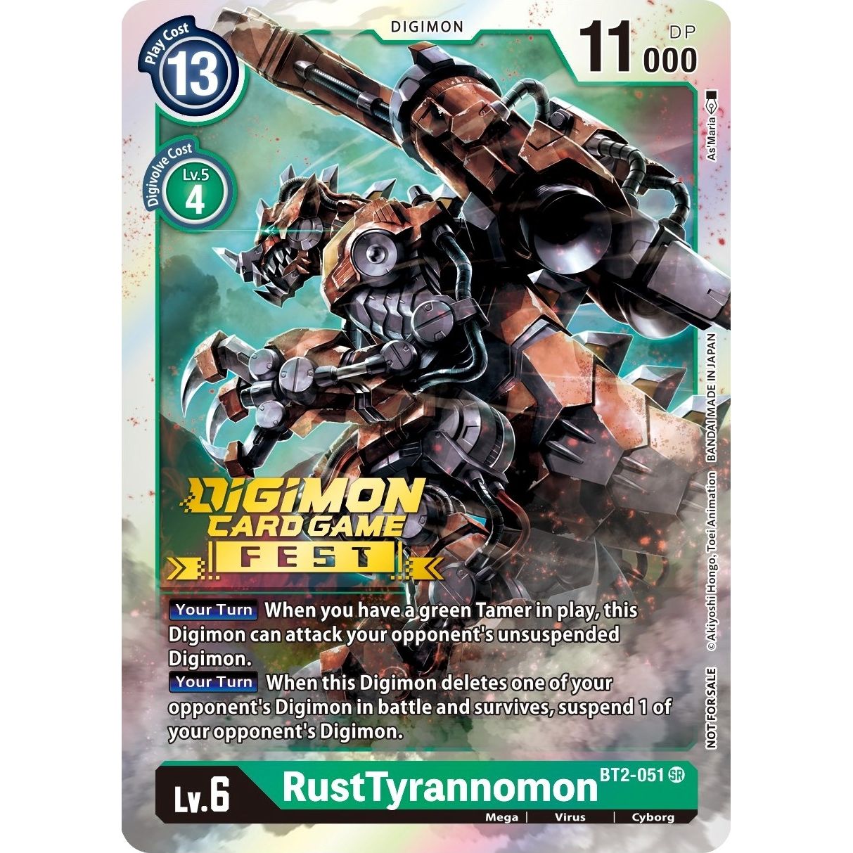 Image for RustTyrannomon (Digimon Card Game Fest 2022) (BT2-051 SR) (BT01-03A) - Digimon Card Game