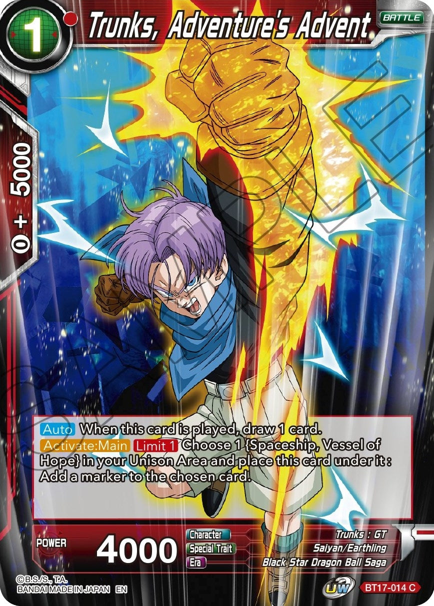 Image for Trunks, Adventure's Advent (BT17-014) (DBS-B17) - Dragon Ball Super: Masters