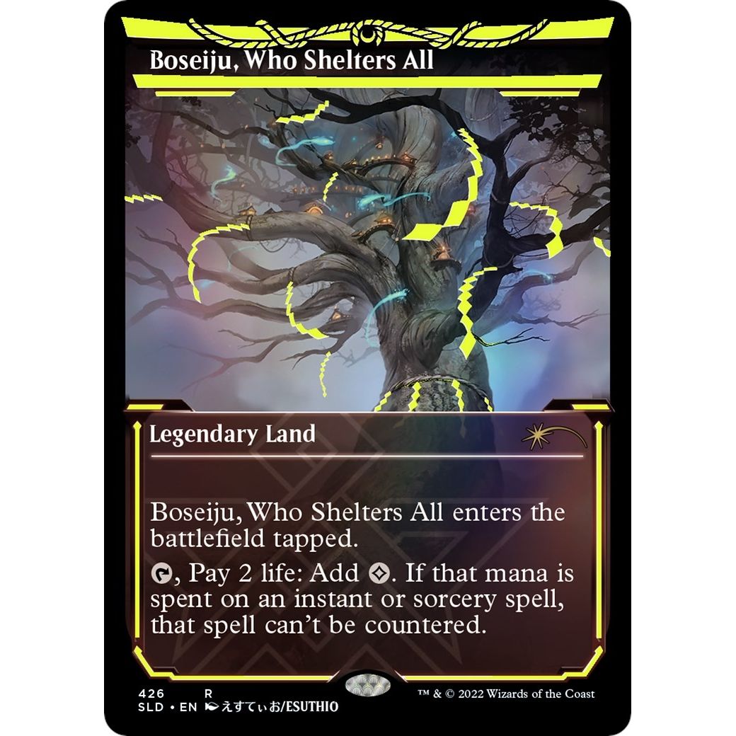 Image for Boseiju, Who Shelters All (Neon Yellow) (426) (SLD) - Magic: The Gathering