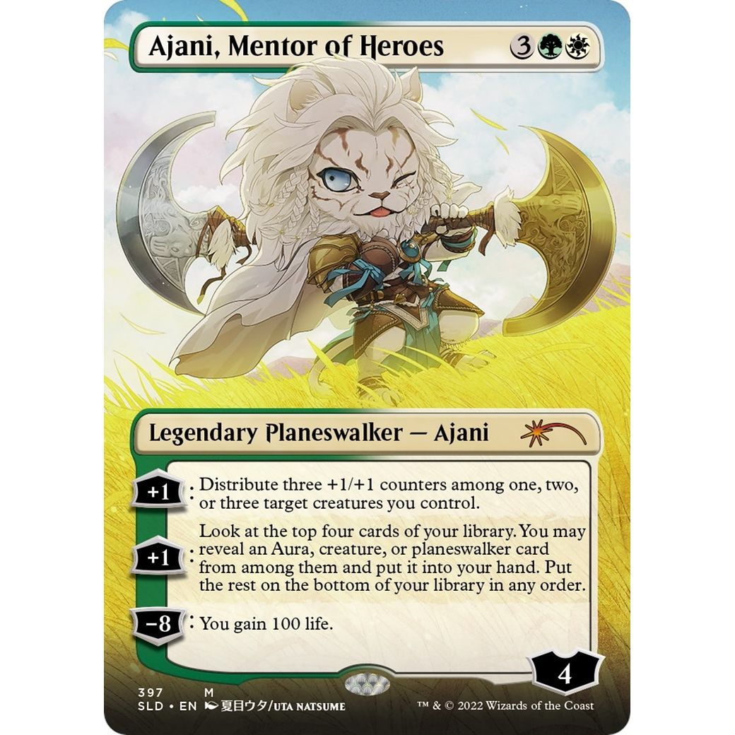 Image for Ajani, Mentor of Heroes (Borderless) (397) (SLD) - Magic: The Gathering