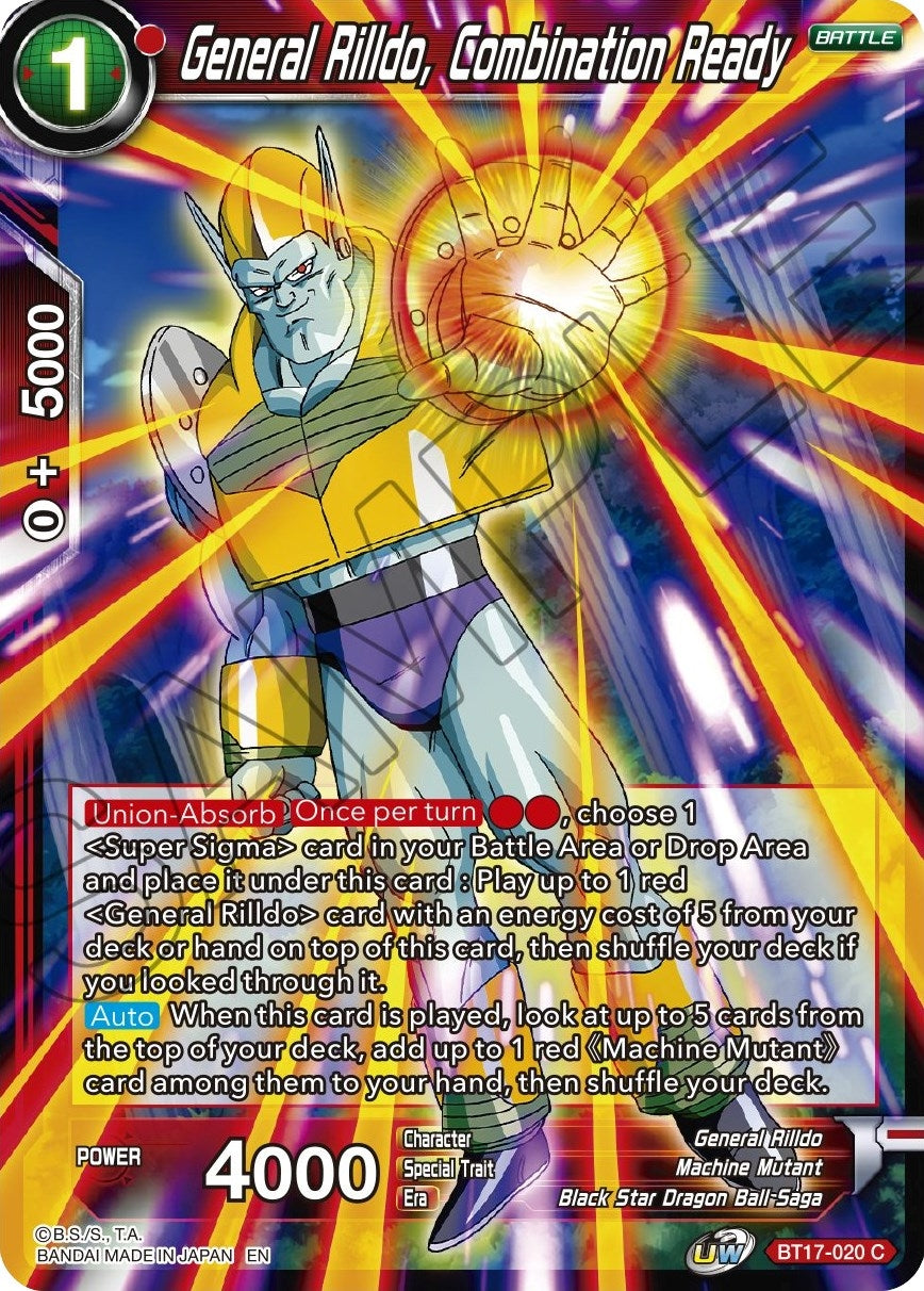 Image for General Rilldo, Combination Ready (BT17-020) (DBS-B17) - Dragon Ball Super: Masters