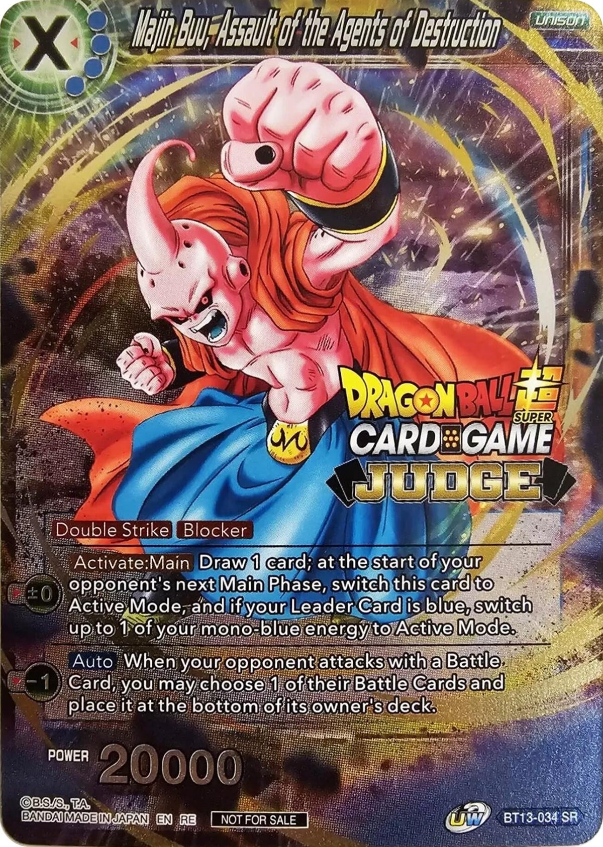 Image for Majin Buu, Assault of the Agents of Destruction (Judge Pack Vol.11) (BT13-034) (TPR) - Dragon Ball Super: Masters