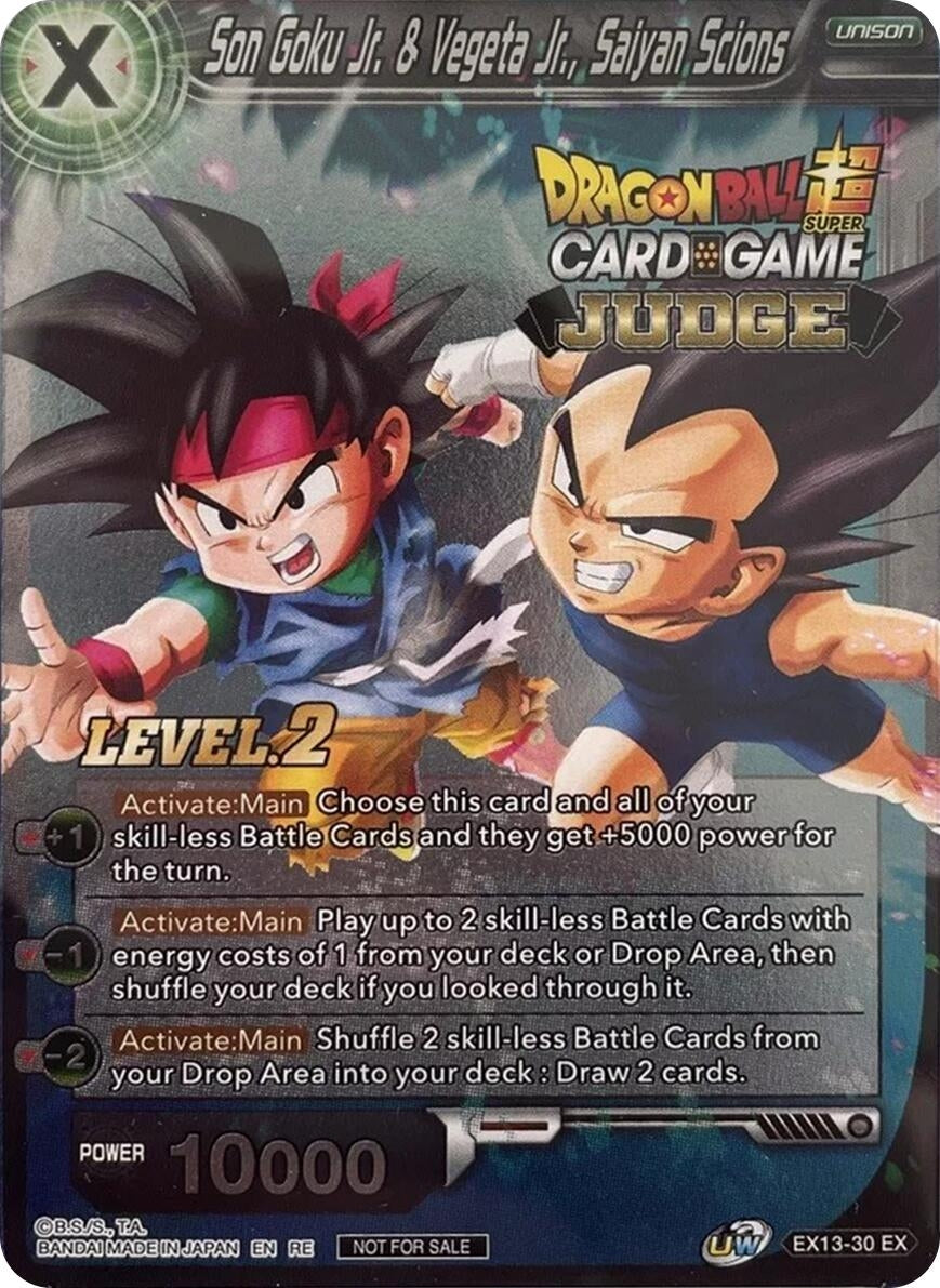 Image for Son Goku Jr. & Vegeta Jr., Saiyan Scions (Level 2) (Judge) (EX13-30) (TPR) - Dragon Ball Super: Masters