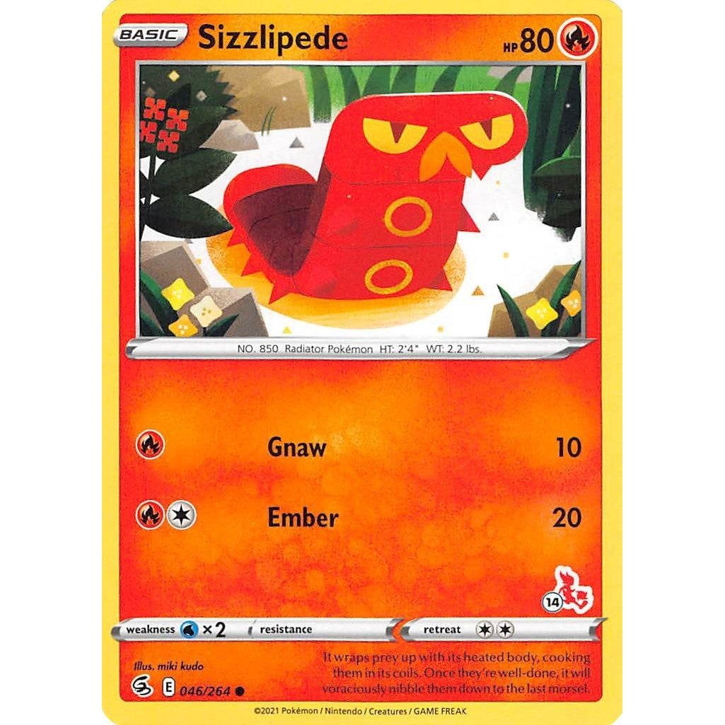 Image for Sizzlipede - 046/264 (#14 Cinderace Stamped) (046/264) (BA22) - Pokemon