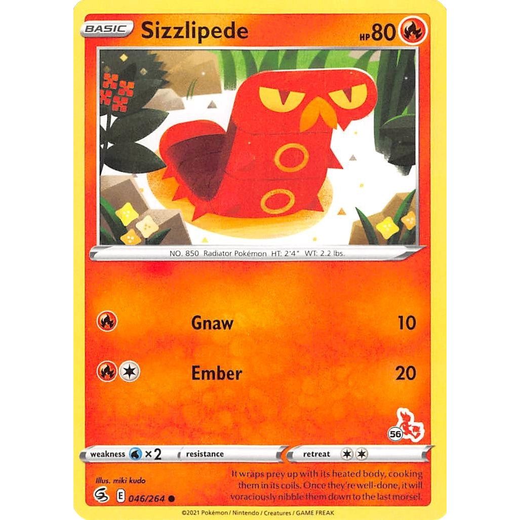 Image for Sizzlipede - 046/264 (#56 Cinderace Stamped) (046/264) (BA22) - Pokemon