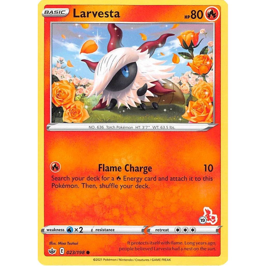 Image for Larvesta - 023/198 (#19 Cinderace Stamped) (023/198) (BA22) - Pokemon