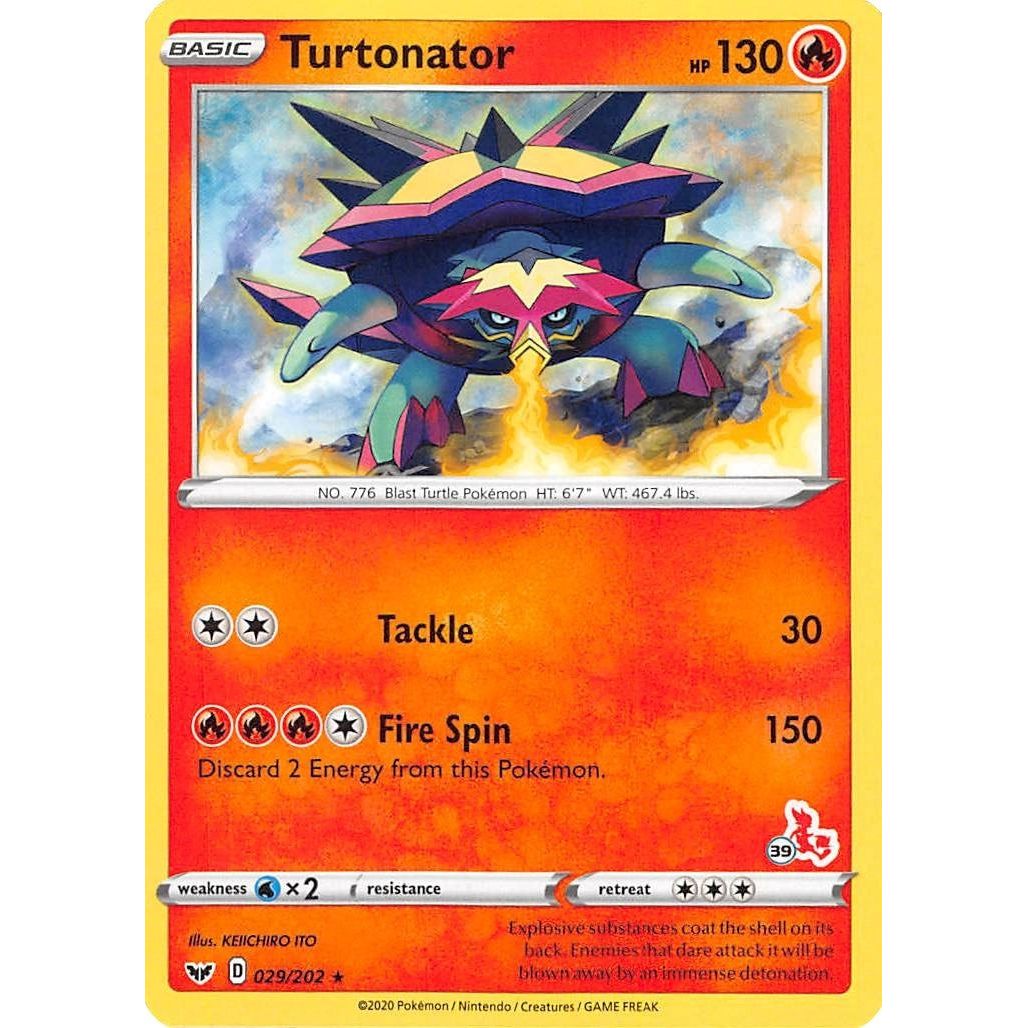 Image for Turtonator - 029/202 (#39 Cinderace Stamped) (029/202) (BA22) - Pokemon
