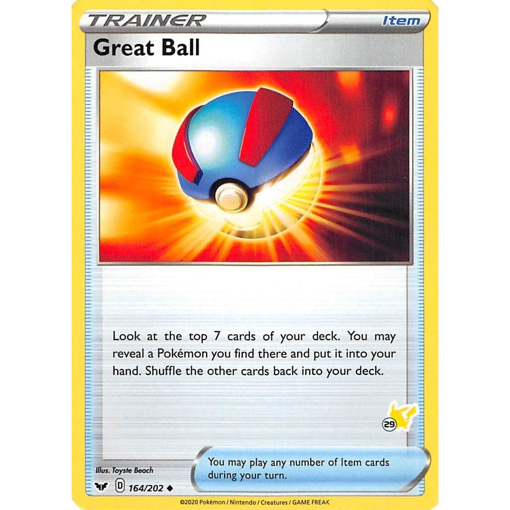 Image for Great Ball - 164/202 (#29 Pikachu Stamped) (164/202) (BA22) - Pokemon