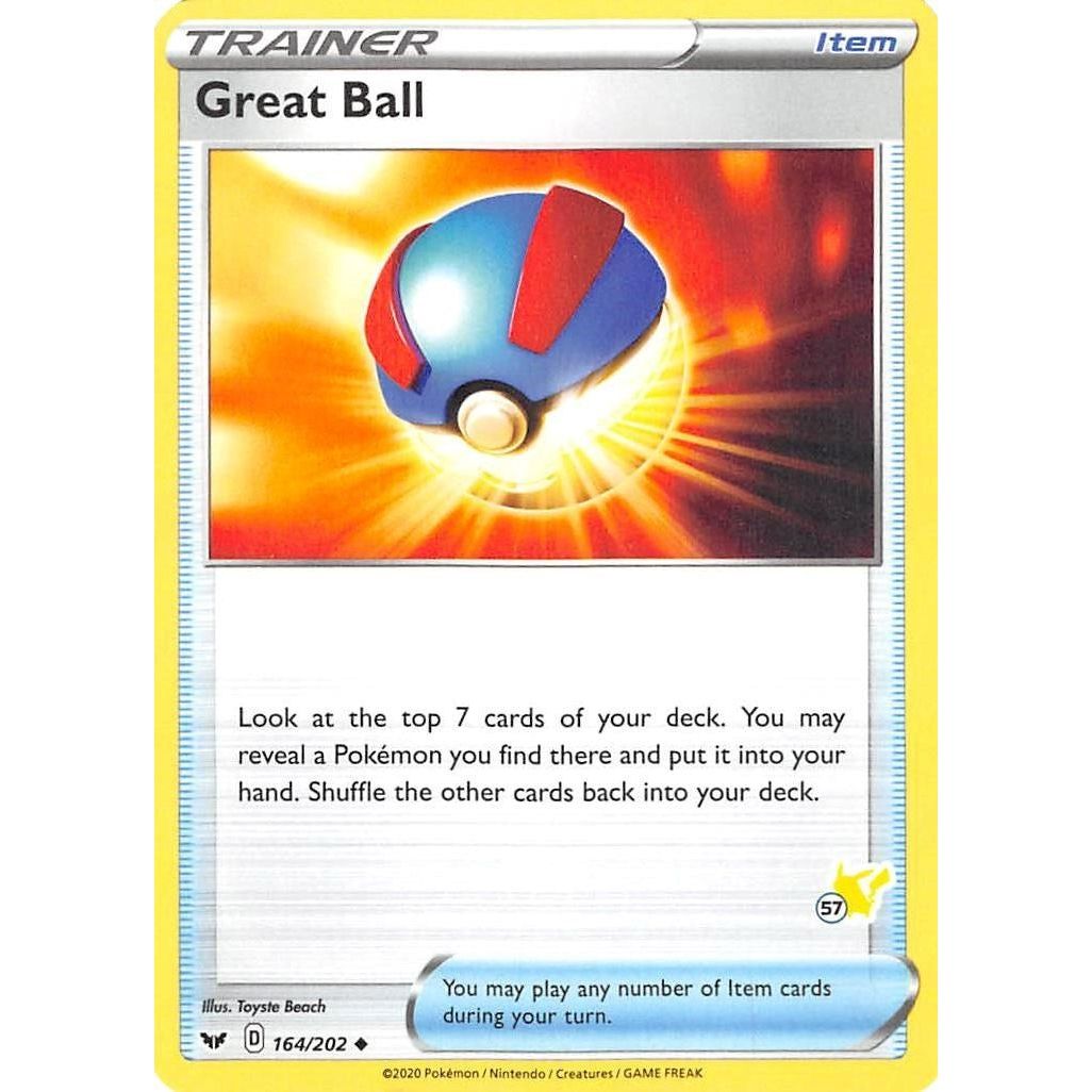 Image for Great Ball - 164/202 (#57 Pikachu Stamped) (164/202) (BA22) - Pokemon