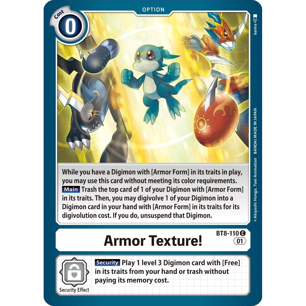 Image for Armor Texture! (BT8-110 C) (BT08) - Digimon Card Game