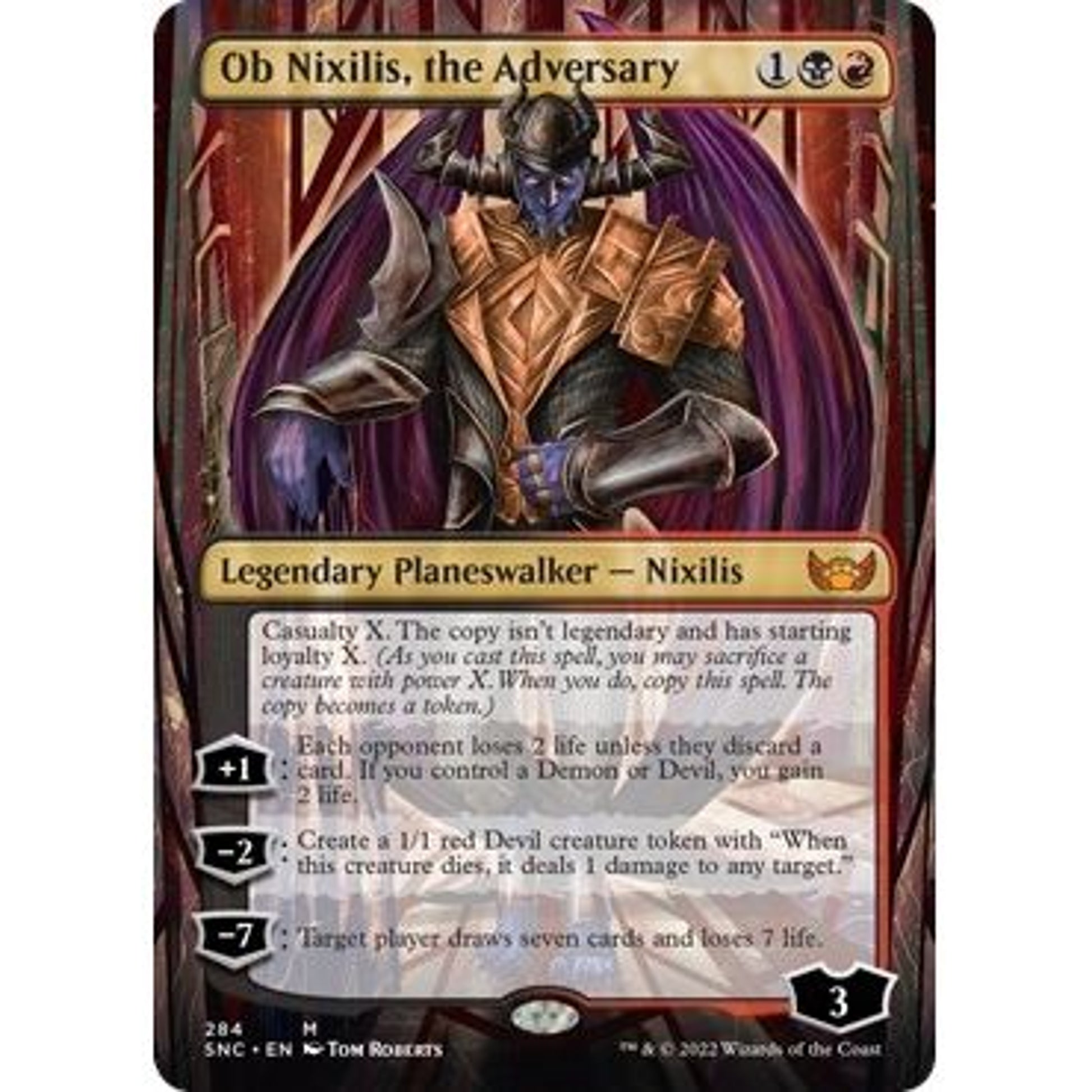Image for Ob Nixilis, the Adversary (Borderless) (284) (SNC) - Magic: The Gathering