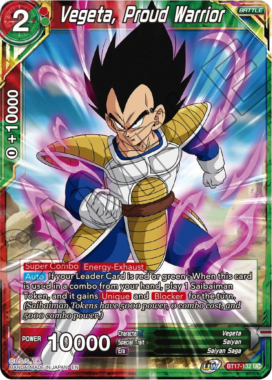 Image for Vegeta, Proud Warrior (BT17-132) (DBS-B17) - Dragon Ball Super: Masters