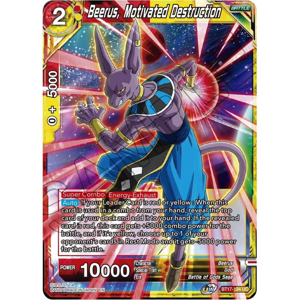 Image for Beerus, Motivated Destruction (BT17-134) (DBS-B17) - Dragon Ball Super: Masters