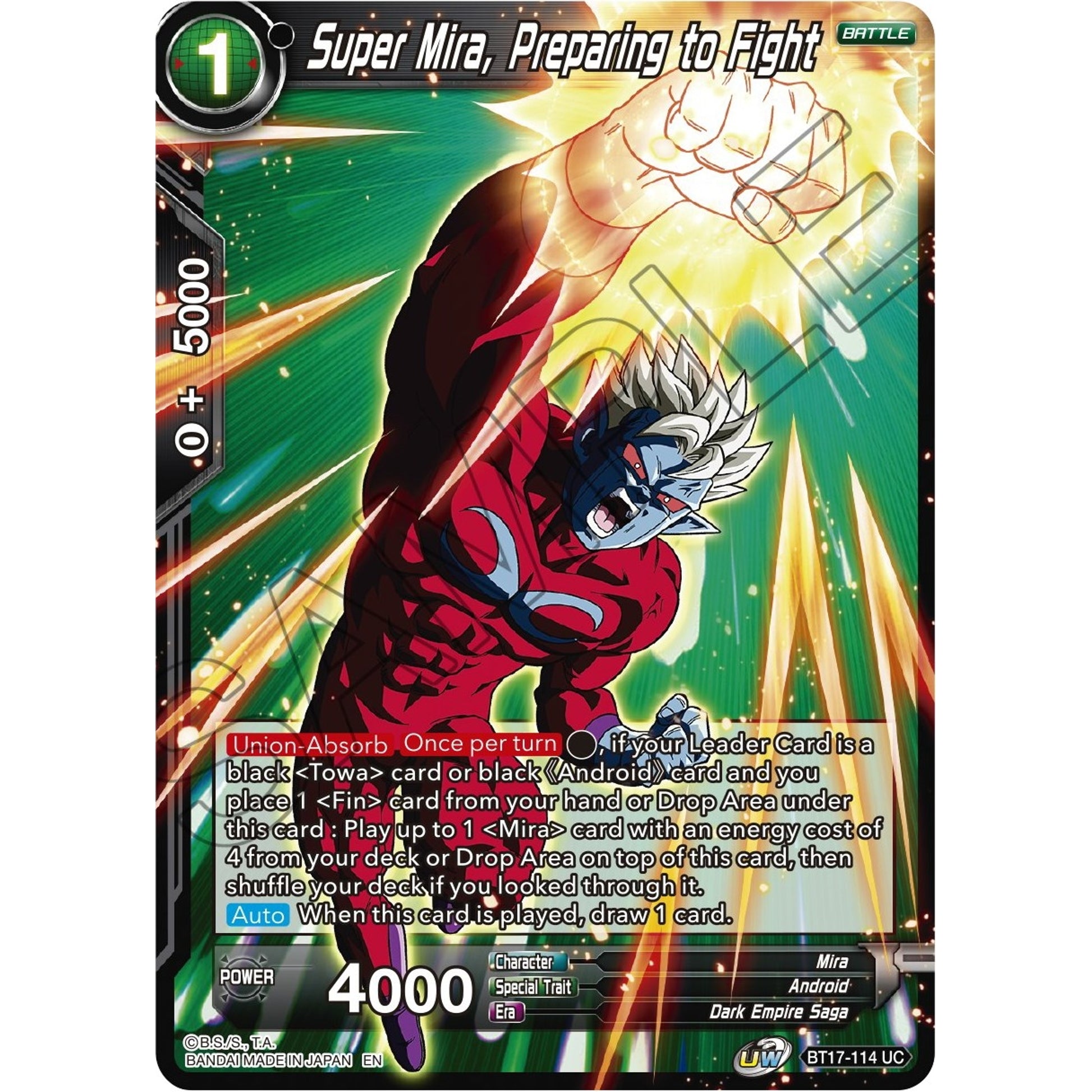 Image for Super Mira, Preparing to Fight (BT17-114) (DBS-B17) - Dragon Ball Super: Masters