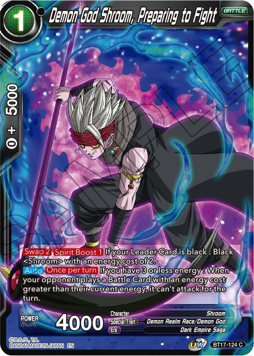 Image for Demon God Shroom, Preparing to Fight (BT17-124) (DBS-B17) - Dragon Ball Super: Masters