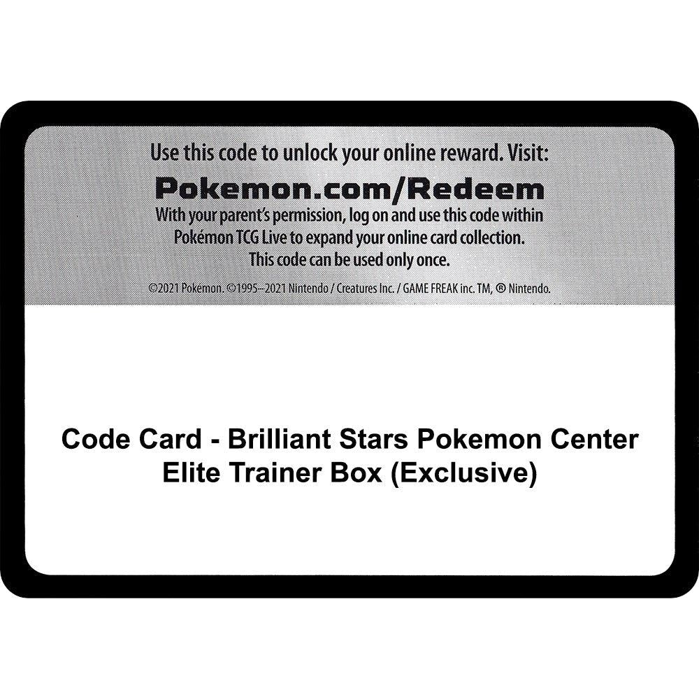 Image for Code Card - Brilliant Stars Pokemon Center Elite Trainer Box (Exclusive) (SWSH09) - Pokemon