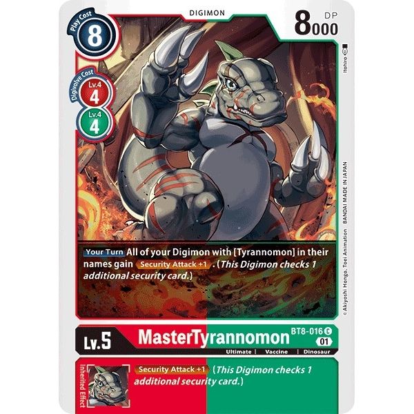 Image for MasterTyrannomon (BT8-016 C) (BT08) - Digimon Card Game