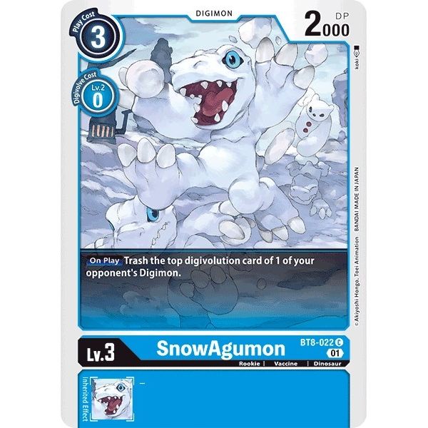 Image for SnowAgumon (BT8-022 C) (BT08) - Digimon Card Game