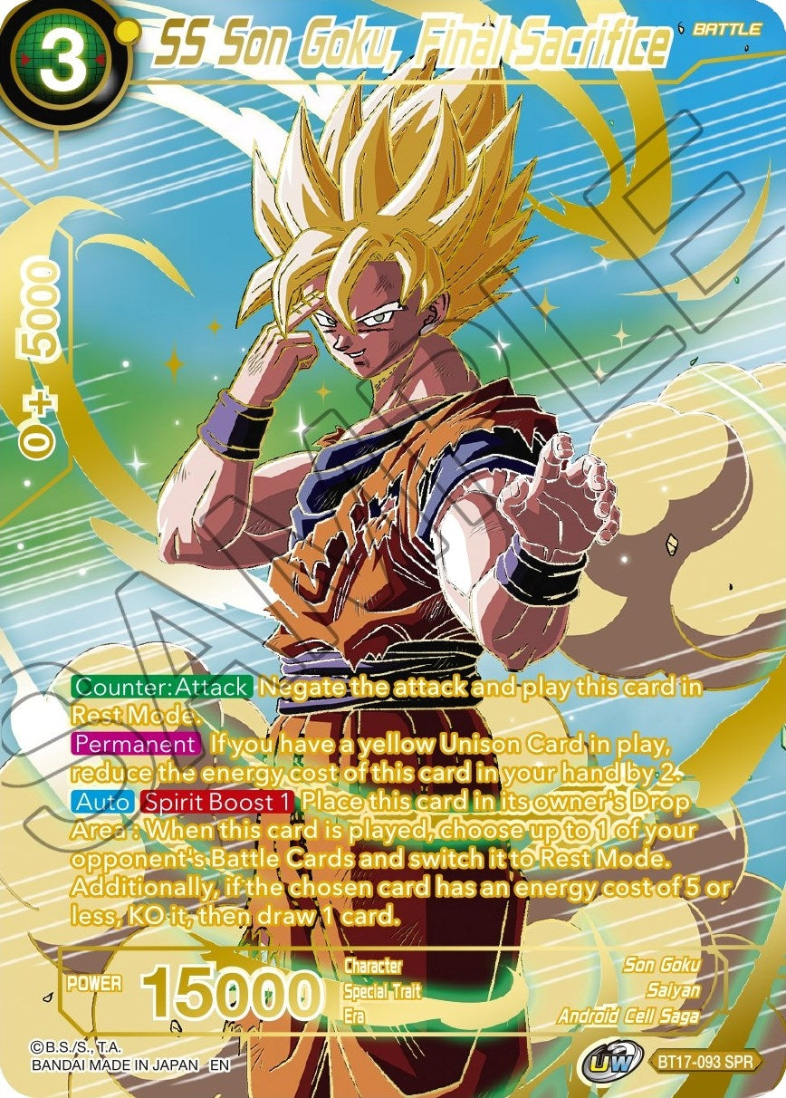 Image for SS Son Goku, Final Sacrifice (SPR) (BT17-093) (DBS-B17) - Dragon Ball Super: Masters