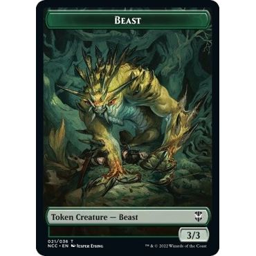Image for Beast // Saproling Double-Sided Token (21 // 28) (NCC) - Magic: The Gathering