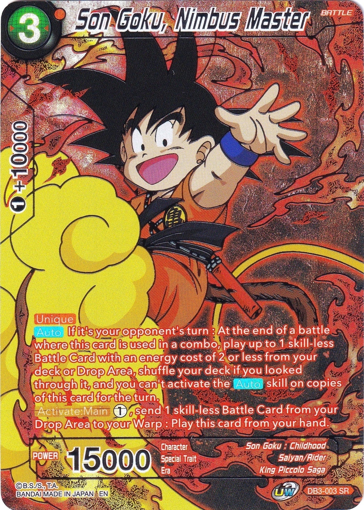 Image for Son Goku, Nimbus Master (DB3-003) (CSV2) - Dragon Ball Super: Masters