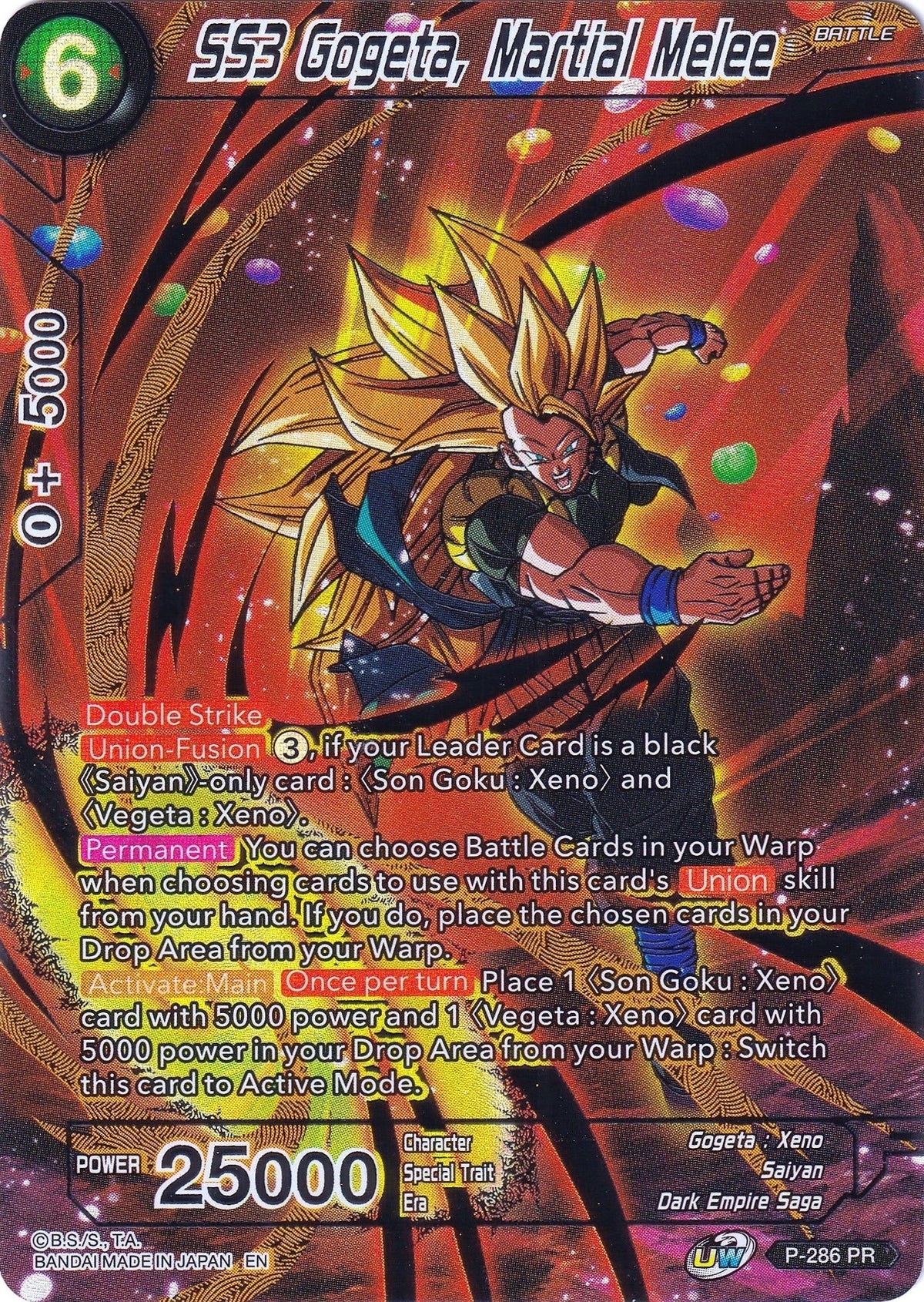 Image for SS3 Gogeta, Martial Melee (P-286) (CSV2) - Dragon Ball Super: Masters