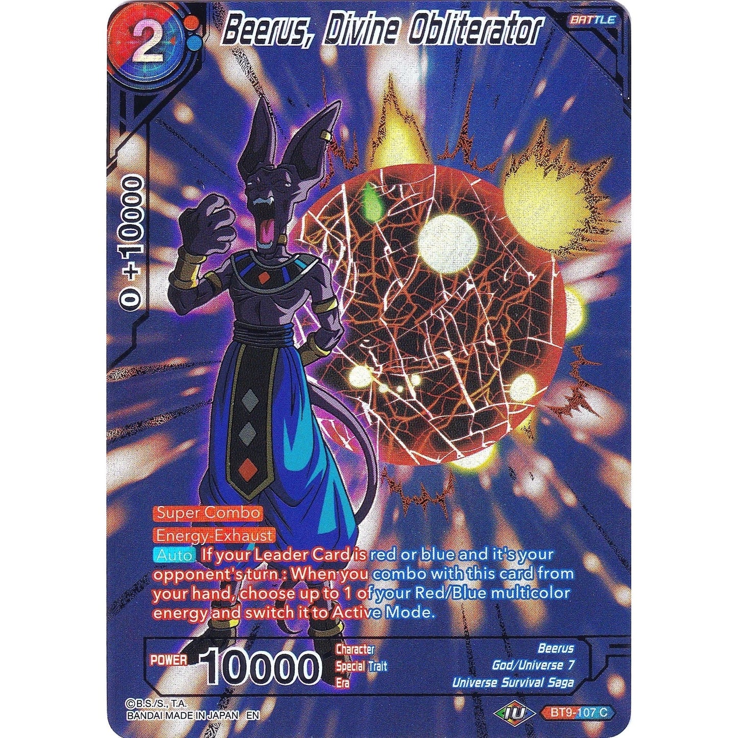 Image for Beerus, Divine Obliterator (BT9-107) (CSV2) - Dragon Ball Super: Masters
