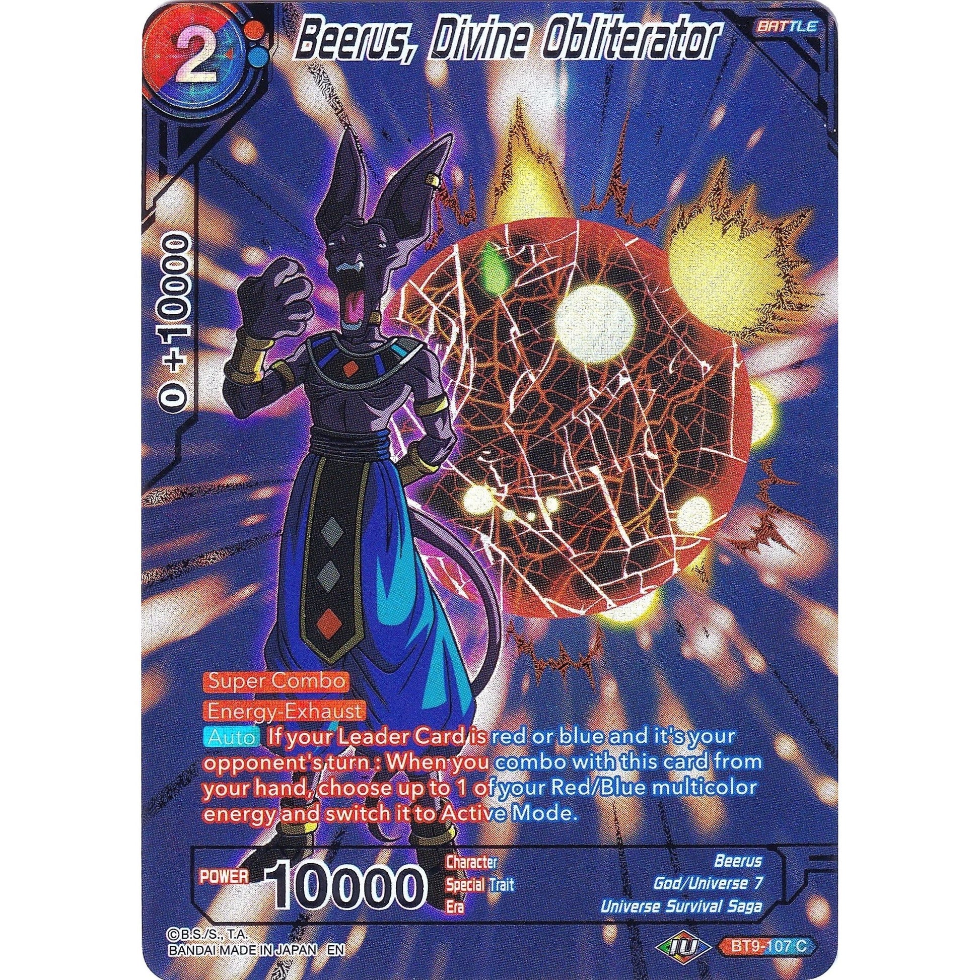 Image for Beerus, Divine Obliterator (BT9-107) (CSV2) - Dragon Ball Super: Masters