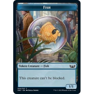 Image for Fish // Dog Double-Sided Token (4 // 10) (SNC) - Magic: The Gathering