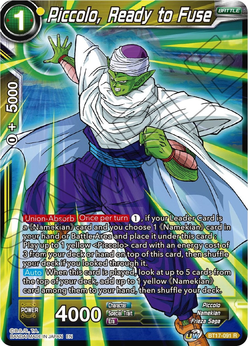 Image for Piccolo, Ready to Fuse (BT17-091) (DBS-B17) - Dragon Ball Super: Masters