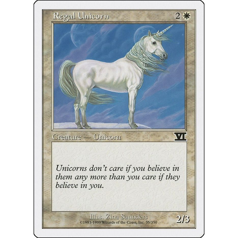 Image for Regal Unicorn (35) (6ED) - Magic: The Gathering