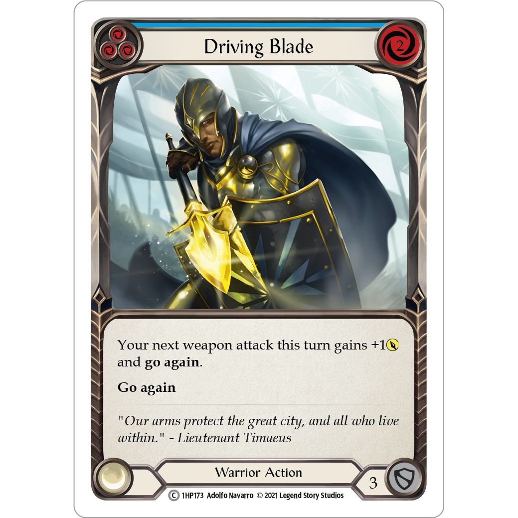Image for Driving Blade (Blue) (1HP173) (1HP) - Flesh and Blood TCG