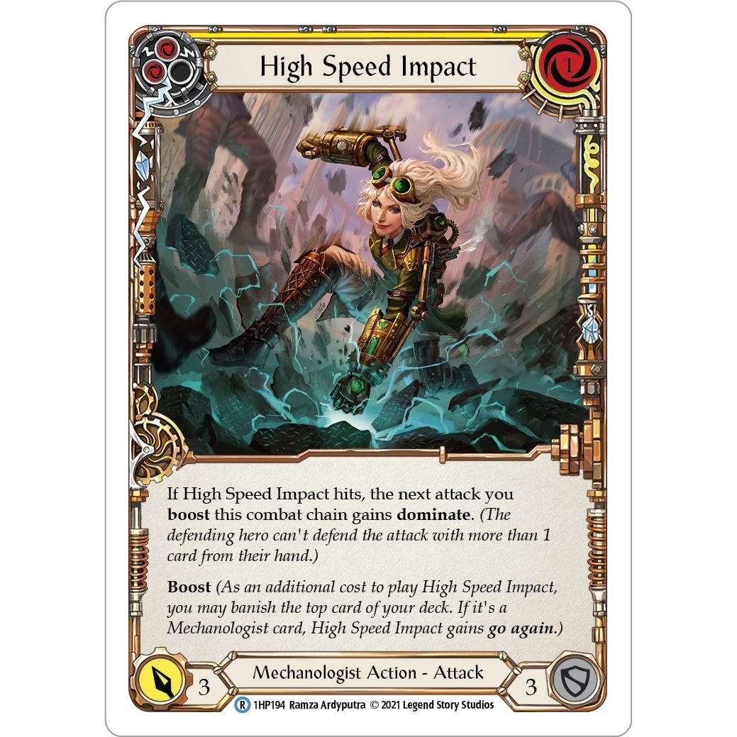Image for High Speed Impact (Yellow) (1HP194) (1HP) - Flesh and Blood TCG