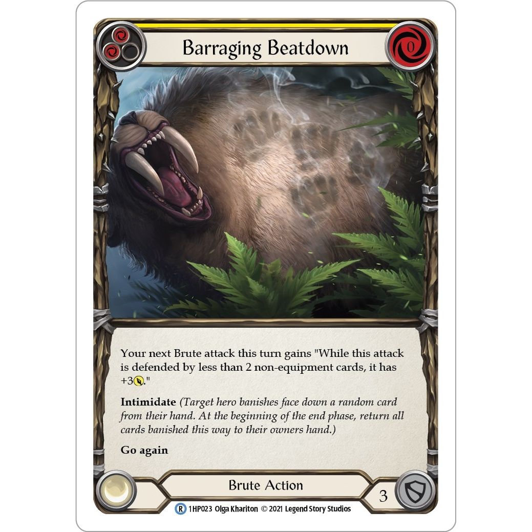 Image for Barraging Beatdown (Yellow) (1HP023) (1HP) - Flesh and Blood TCG
