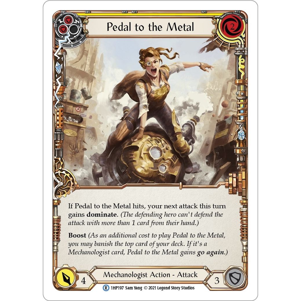 Image for Pedal to the Metal (Yellow) (1HP197) (1HP) - Flesh and Blood TCG