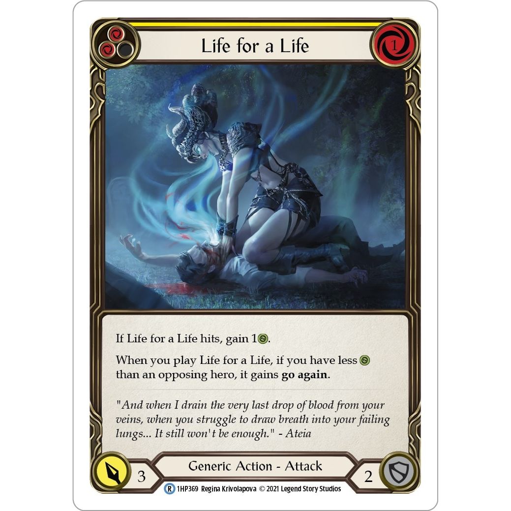 Image for Life for a Life (Yellow) (1HP369) (1HP) - Flesh and Blood TCG