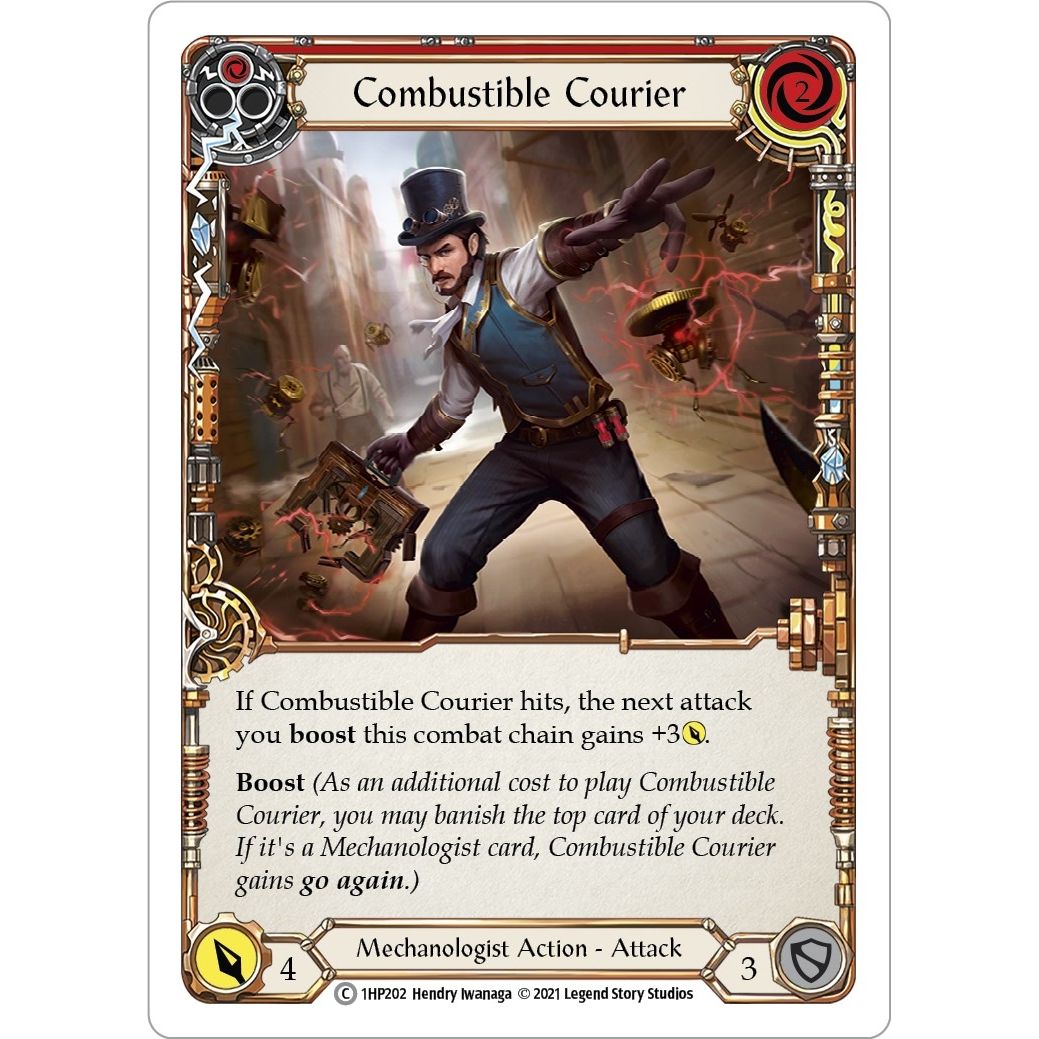 Image for Combustible Courier (Red) (1HP202) (1HP) - Flesh and Blood TCG