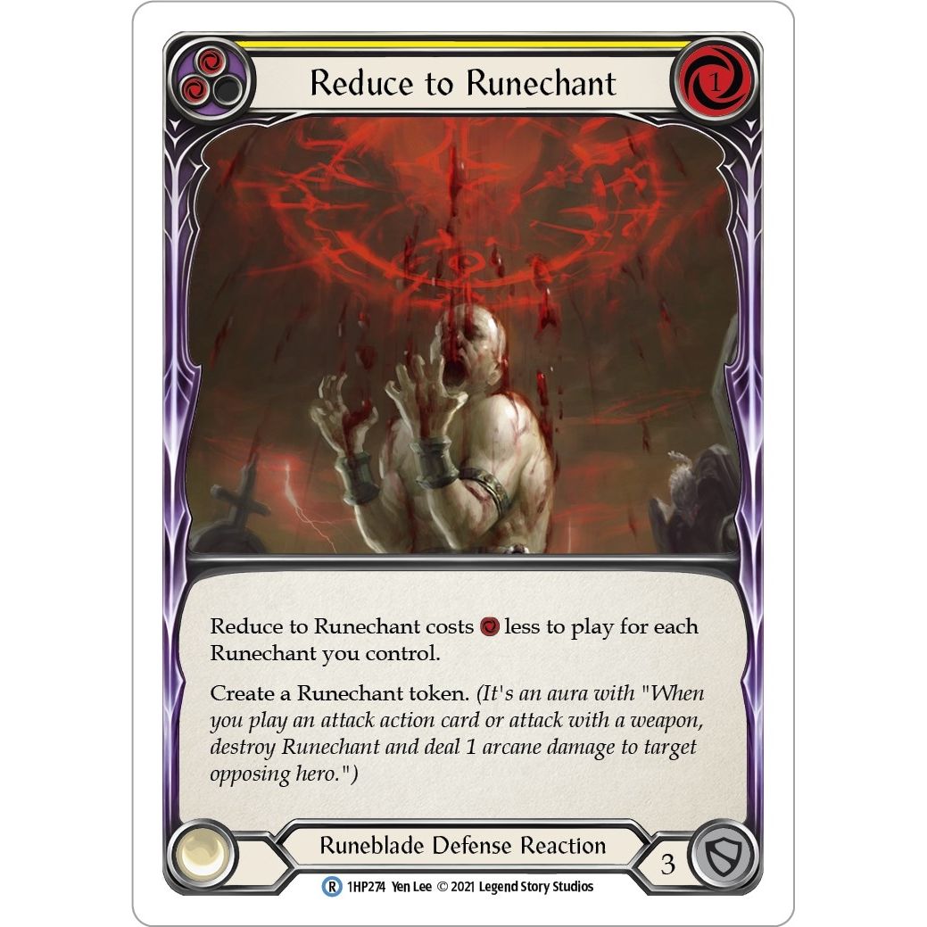 Image for Reduce to Runechant (Yellow) (1HP274) (1HP) - Flesh and Blood TCG