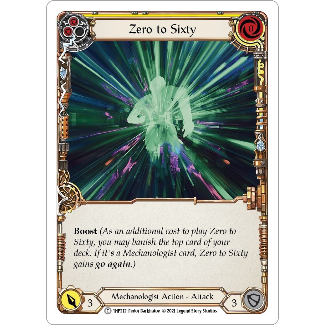 Image for Zero to Sixty (Yellow) (1HP212) (1HP) - Flesh and Blood TCG