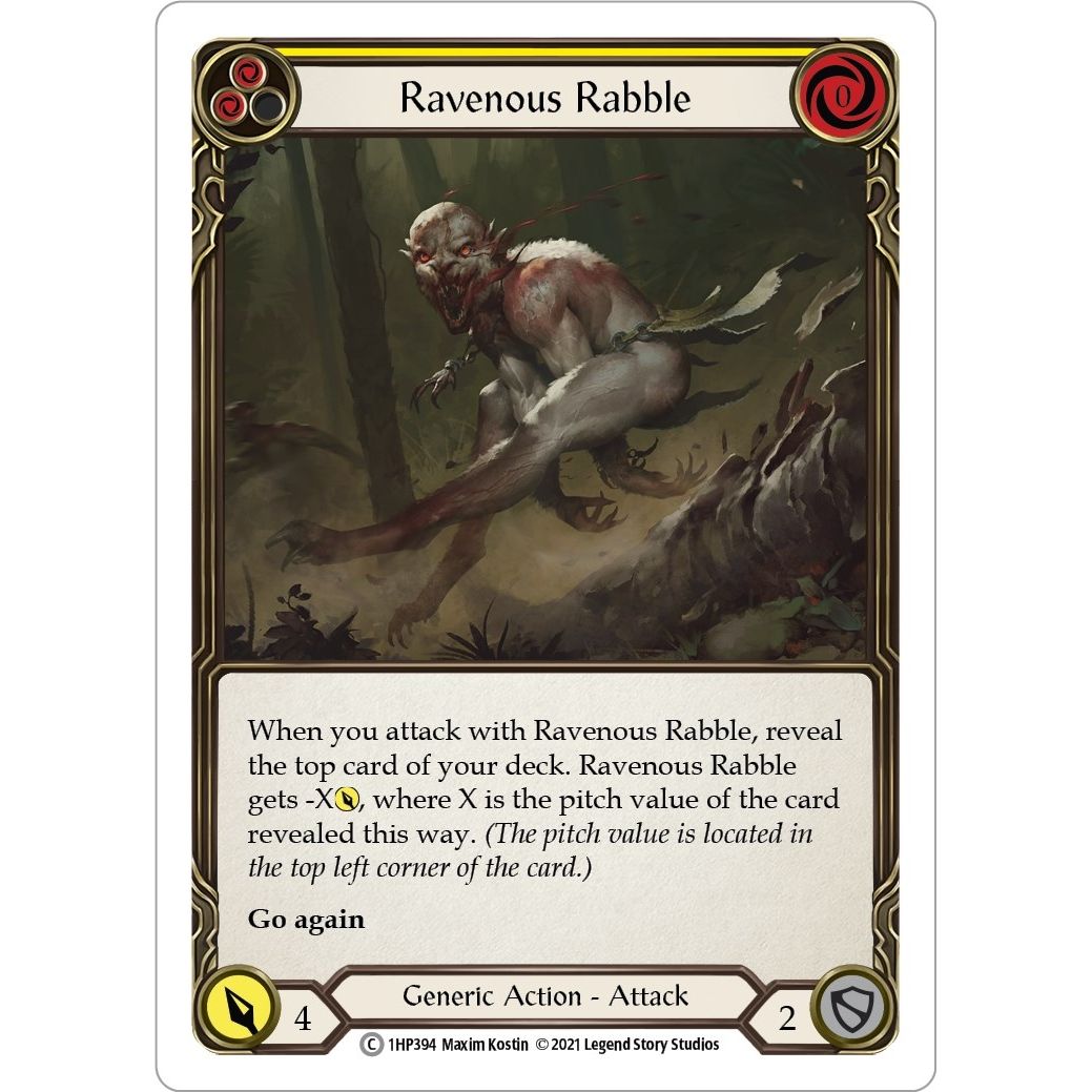 Image for Ravenous Rabble (Yellow) (1HP394) (1HP) - Flesh and Blood TCG