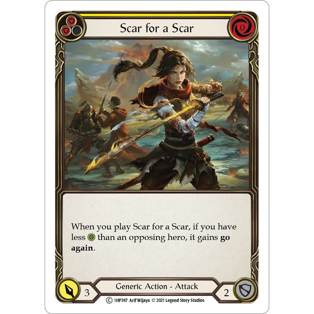Image for Scar for a Scar (Yellow) (1HP397) (1HP) - Flesh and Blood TCG