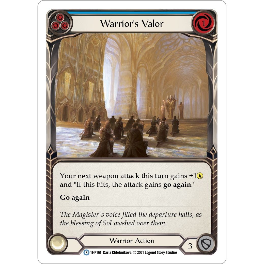 Image for Warrior's Valor (Blue) (1HP161) (1HP) - Flesh and Blood TCG