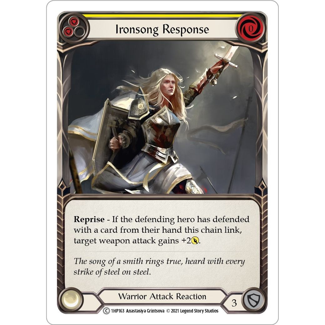 Image for Ironsong Response (Yellow) (1HP163) (1HP) - Flesh and Blood TCG